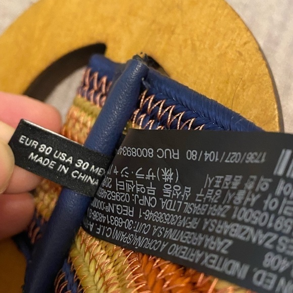 Zara colorful belt with wood buckle. Size 80 - Picture 13 of 13